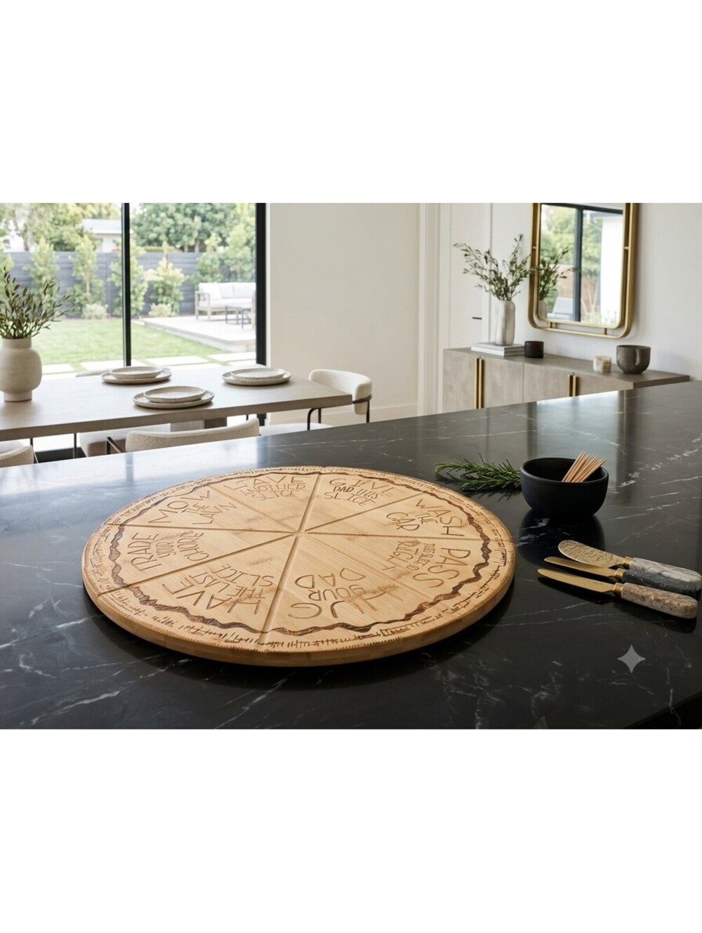 Fun Totally Bamboo "Dad's Pizza" Game Board / Serving Platter